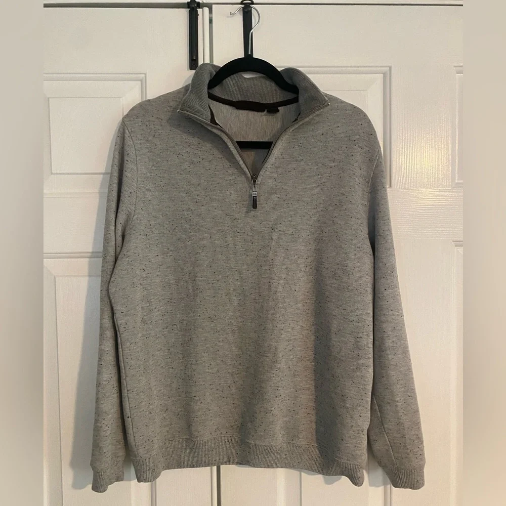 Tasso Elba Gray Pullover/Zip Top Men’s Sweater-size M - Picture 1 of 5